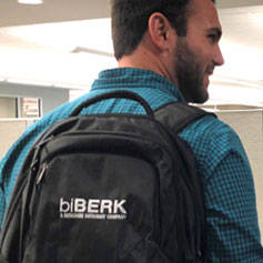 Man with biBERK backpack